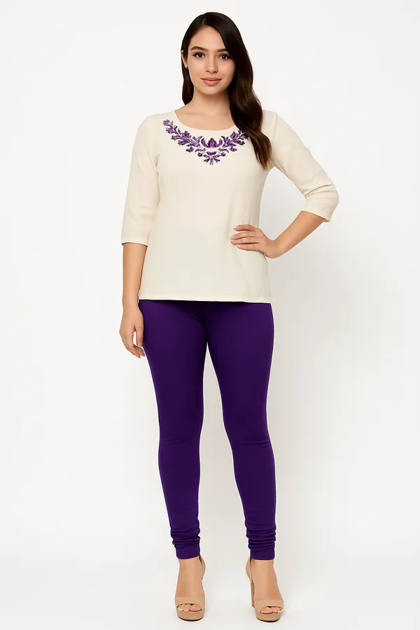 Violet_Solid_Cotton_Lycra_Churidar_Leggings_For_Women_&_Girls