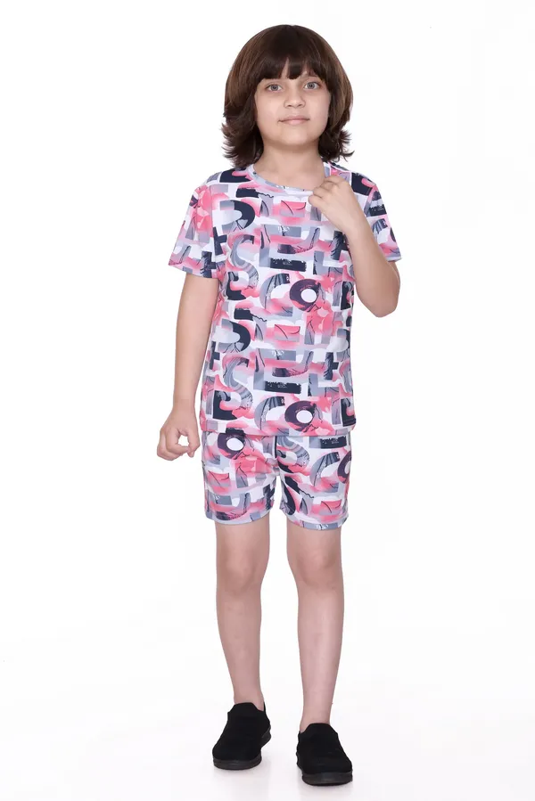 Peach_Colour_Kids_Printed_Co-ord_Set_|_T-Shirt_&_Shorts_Combo_for_Boys_&_Girls_|_Summer_Style