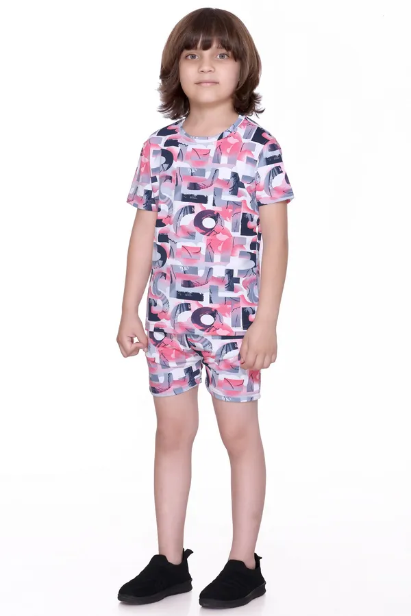 Peach_Colour_Kids_Printed_Co-ord_Set_|_T-Shirt_&_Shorts_Combo_for_Boys_&_Girls_|_Summer_Style