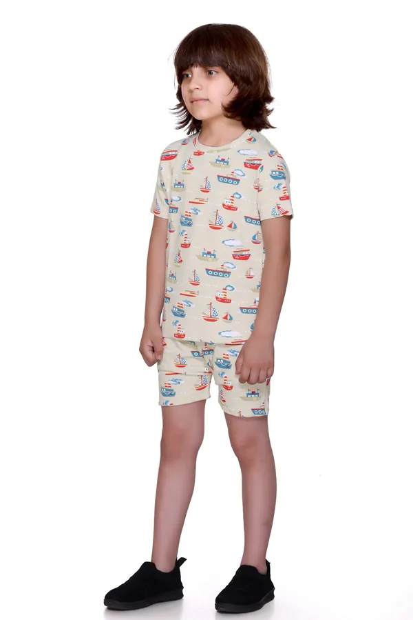 Cream_Colour_Kids_Printed_Co-ord_Set_|_Trendy_T-Shirt_&_Shorts_for_Summer_Comfort