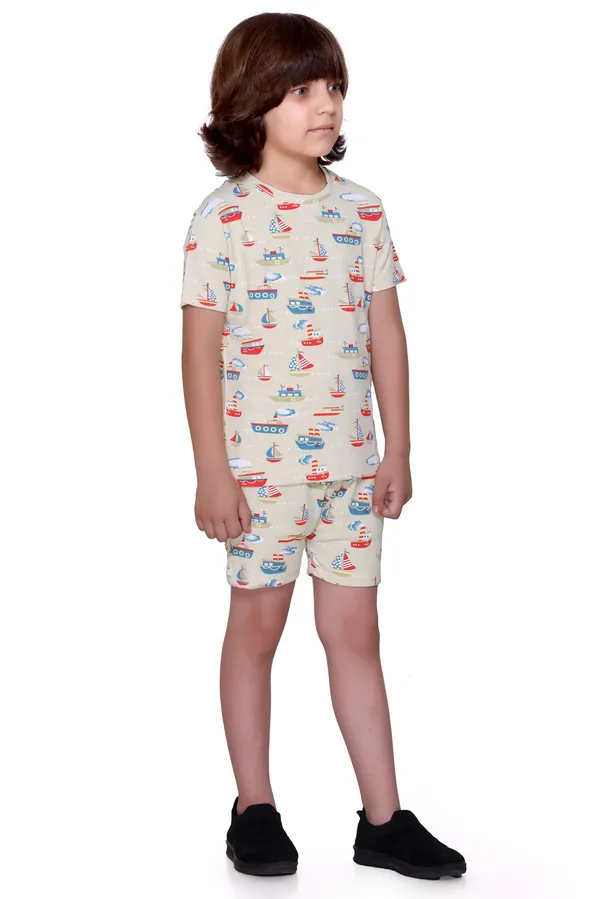 Cream_Colour_Kids_Printed_Co-ord_Set_|_Trendy_T-Shirt_&_Shorts_for_Summer_Comfort