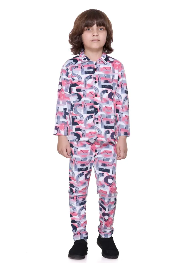 Peach_Colour_Kids_Co-ord_Set_|_Printed_Shirt_&_Pyjama_for_Boys_&_Girls