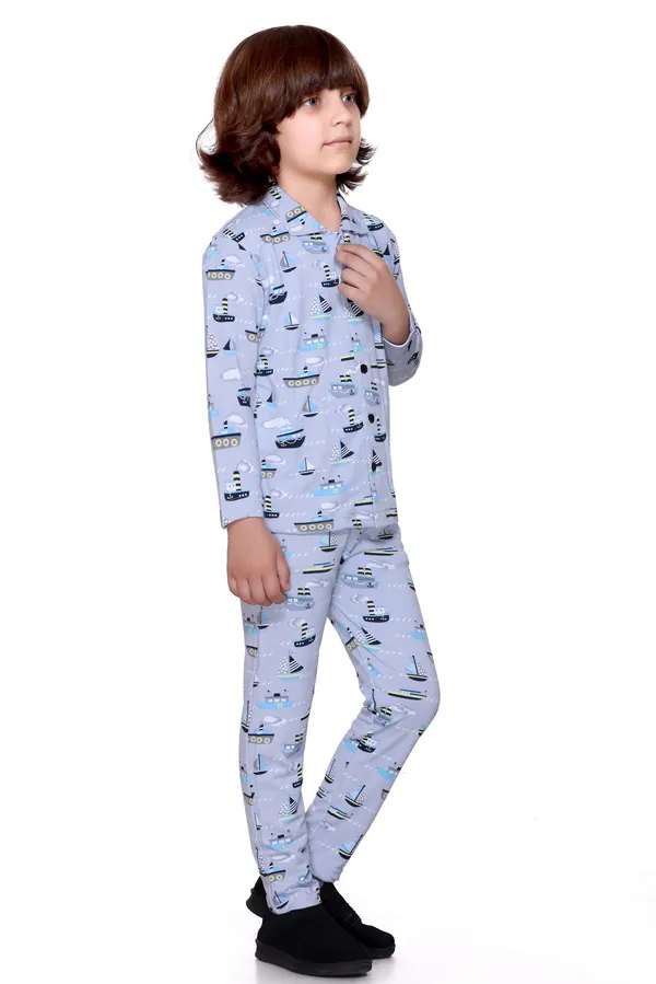 Grey_Kids_Co-ord_Set_|_Printed_Full_Sleeve_Shirt_&_Pyjama_for_Boys_&_Girls