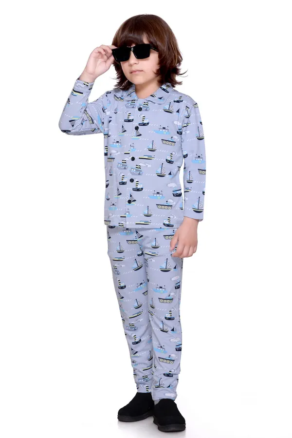 Grey_Kids_Co-ord_Set_|_Printed_Full_Sleeve_Shirt_&_Pyjama_for_Boys_&_Girls