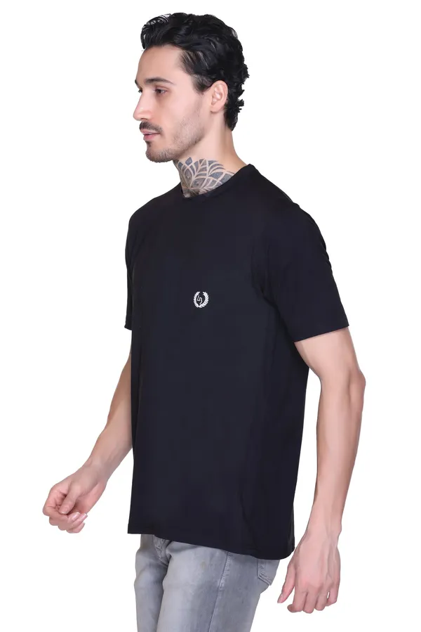 Leebonee_Men's_Solid_Black_Dri_Fit_Tshirt_with_4_Way_Lycra