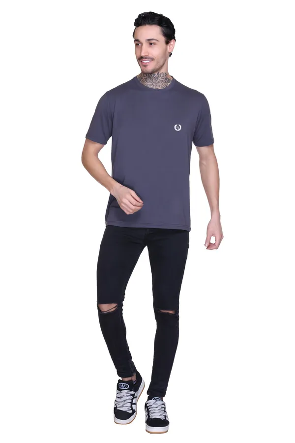 Leebonee_Men's_Solid_Dark_Grey_Dri_Fit_Tshirt_with_4_Way_Lycra