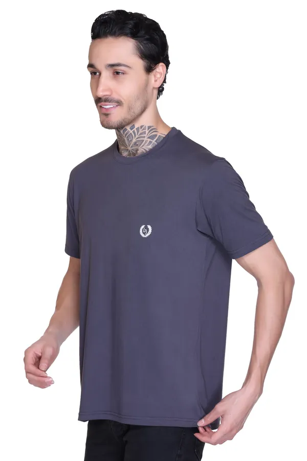 Leebonee_Men's_Solid_Dark_Grey_Dri_Fit_Tshirt_with_4_Way_Lycra