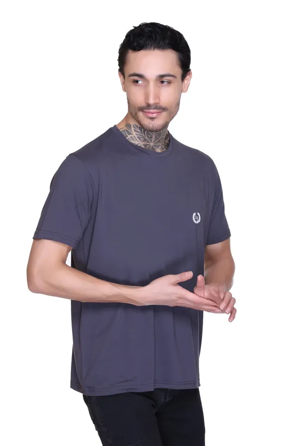 Leebonee_Men's_Solid_Dark_Grey_Dri_Fit_Tshirt_with_4_Way_Lycra