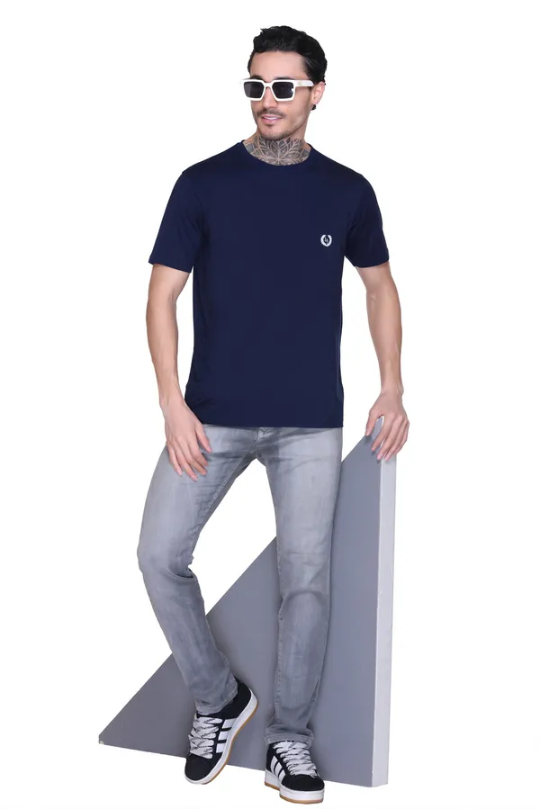 Leebonee_Men's_Solid_Navy_Blue_Dri_Fit_Tshirt_with_4_Way_Lycra