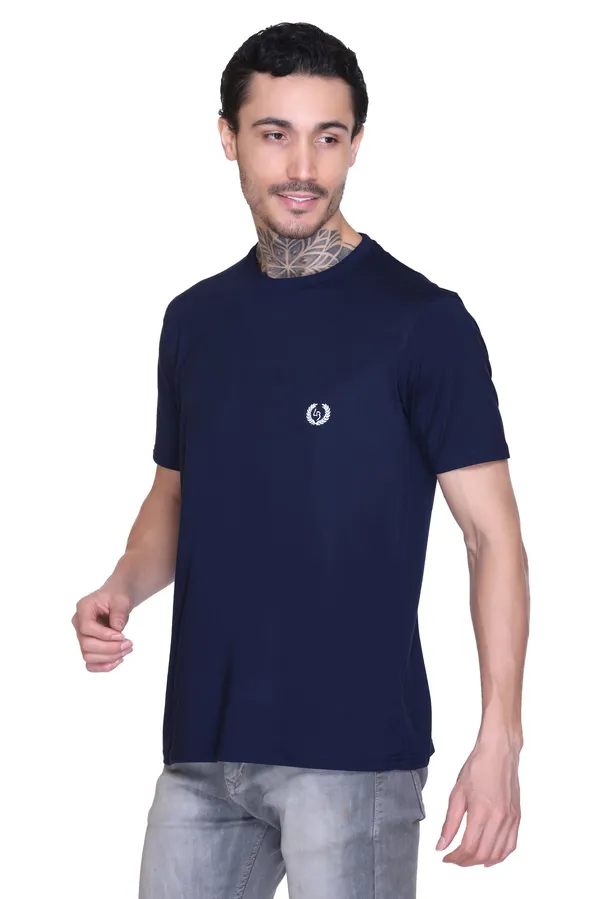 Leebonee_Men's_Solid_Navy_Blue_Dri_Fit_Tshirt_with_4_Way_Lycra