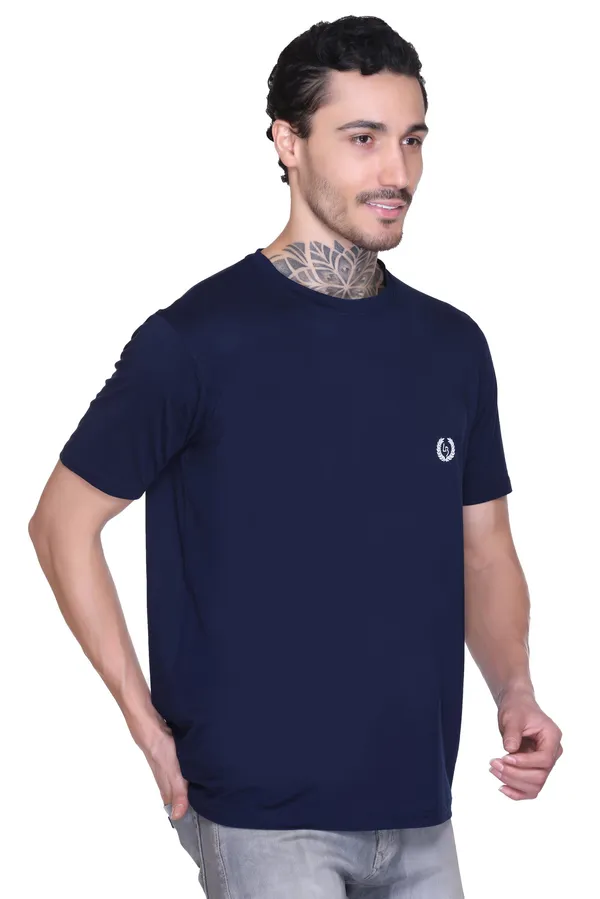Leebonee_Men's_Solid_Navy_Blue_Dri_Fit_Tshirt_with_4_Way_Lycra