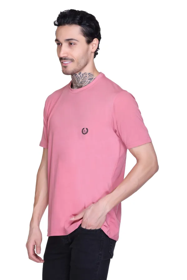Leebonee_Men's_Solid_Dark_Peach_Dri_Fit_Tshirt_with_4_Way_Lycra