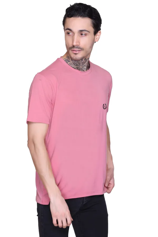 Leebonee_Men's_Solid_Dark_Peach_Dri_Fit_Tshirt_with_4_Way_Lycra