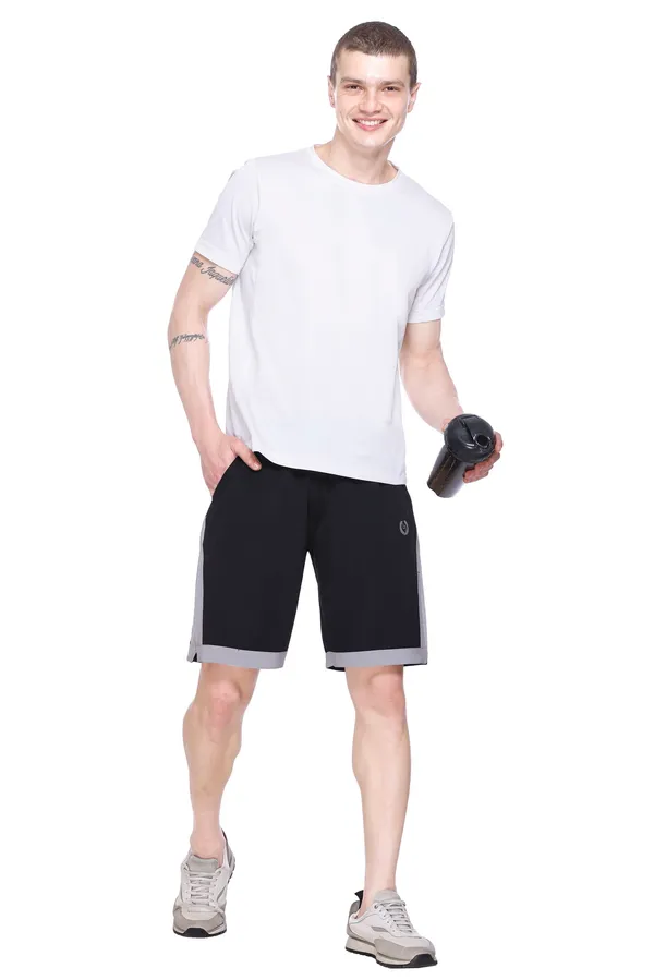 Polyester_Blend_Shorts_Signature_Striped_For_Men_(Black)