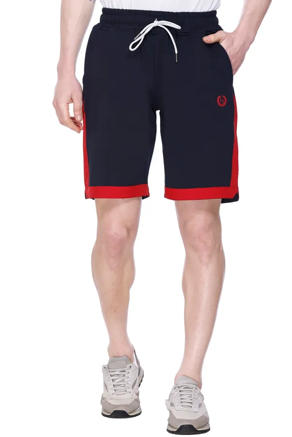 Polyester_Blend_Shorts_Signature_Striped_For_Men_(Dark_Blue)