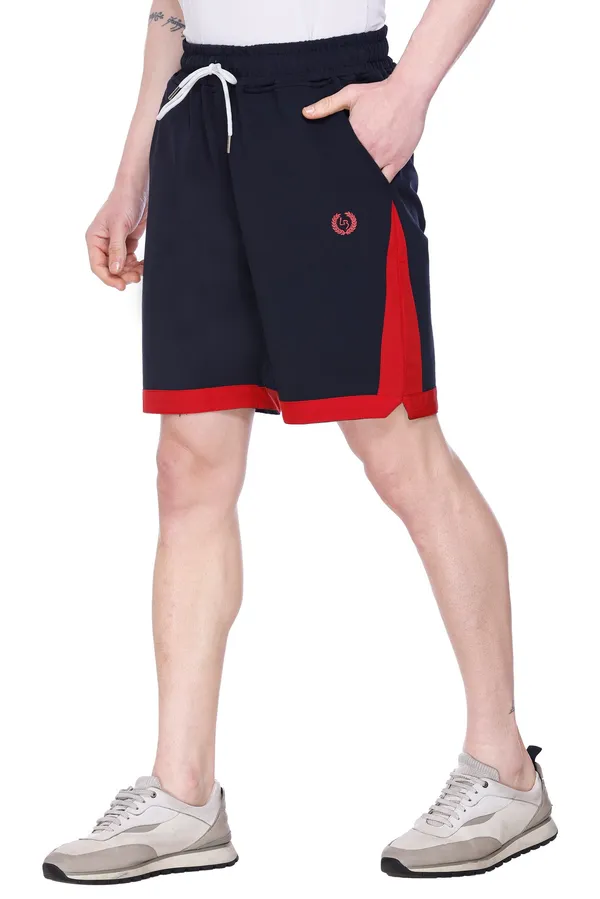 Polyester_Blend_Shorts_Signature_Striped_For_Men_(Dark_Blue)