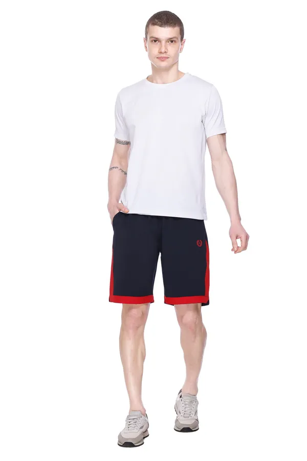 Polyester_Blend_Shorts_Signature_Striped_For_Men_(Dark_Blue)