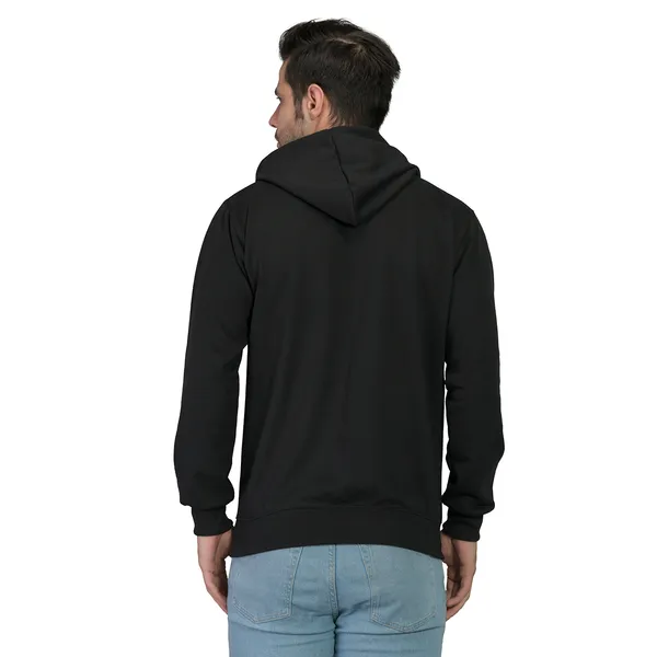 Leebonee_Mens_Solid_Black_Cotton_Fleece_Zipper_Hooded_Sweatshirt