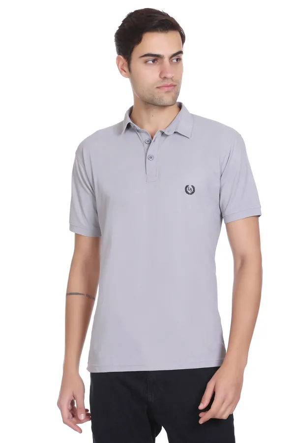 Light_Grey_Polyester_Blend_Marsh_Polo_Collared_Solid_T-Shirt_For_Men