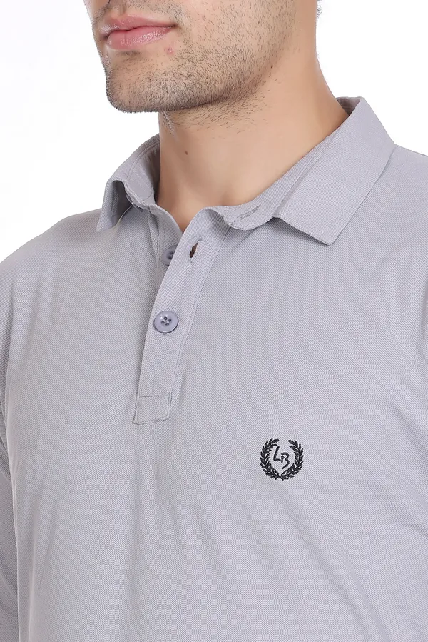 Light_Grey_Polyester_Blend_Marsh_Polo_Collared_Solid_T-Shirt_For_Men