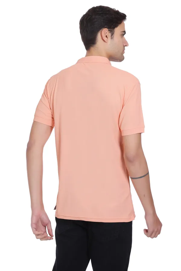 Peach_Polyester_Blend_Marsh_Polo_Collared_Solid_T-Shirt_For_Men
