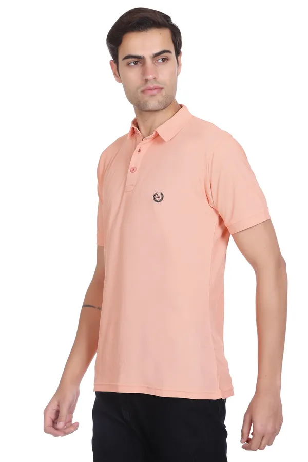 Peach_Polyester_Blend_Marsh_Polo_Collared_Solid_T-Shirt_For_Men