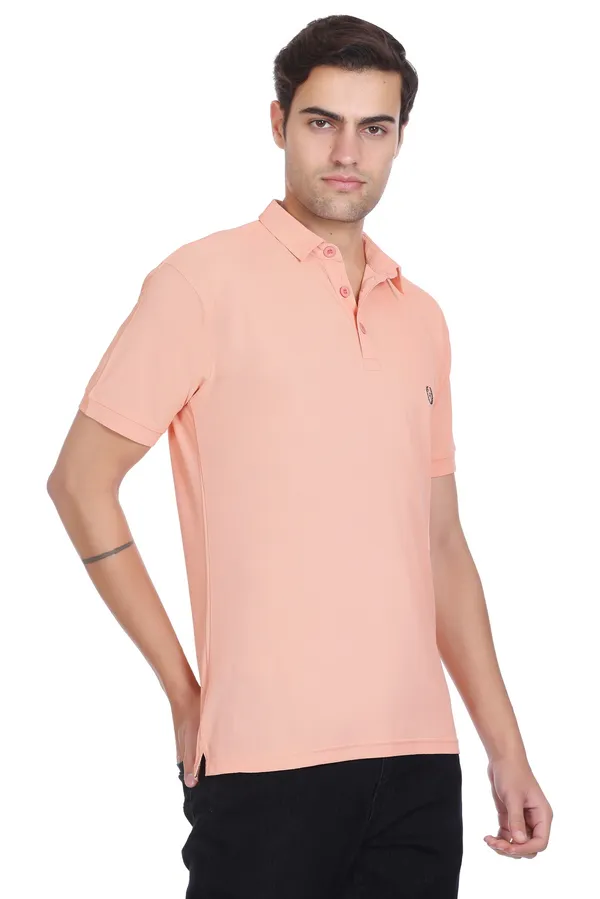 Peach_Polyester_Blend_Marsh_Polo_Collared_Solid_T-Shirt_For_Men