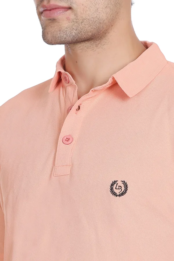 Peach_Polyester_Blend_Marsh_Polo_Collared_Solid_T-Shirt_For_Men