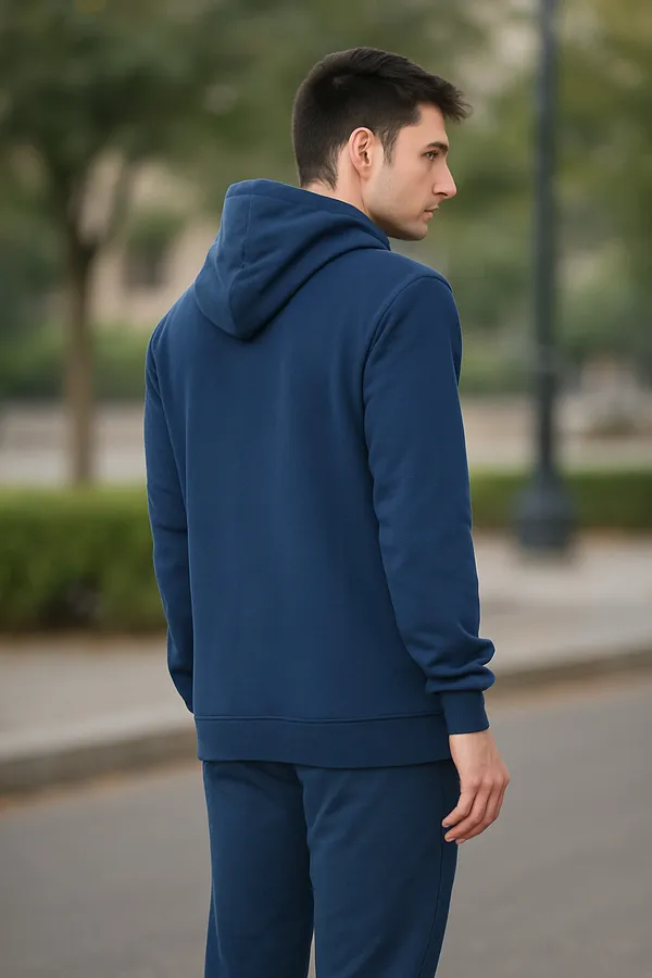 Leebonee_Mens_Solid_Blue_Cotton_Fleece_Zipper_Hooded_Sweatshirt