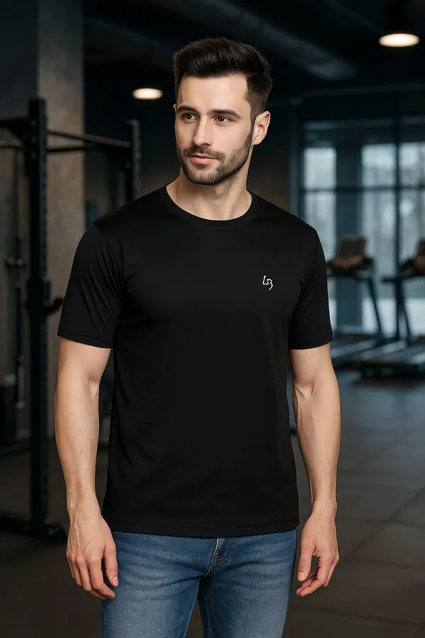 Solid_Black_Plus_Size_Dri_Fit_Round_Neck_Tshirt_For_Men