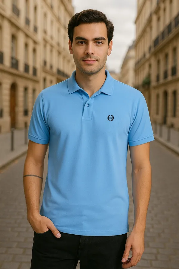 Light_Sky_Blue_Polyester_Blend_Marsh_Polo_Collared_Solid_T-Shirt_For_Men