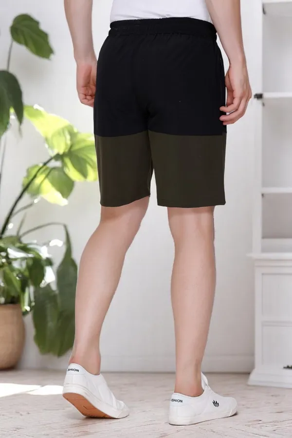Polyester_Blend_Shorts_Dri_Fit_For_Men_(Dark_Black_&_Green)