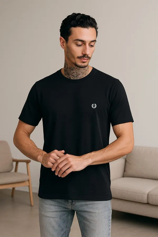 Leebonee_Men's_Solid_Black_Dri_Fit_Tshirt_with_4_Way_Lycra