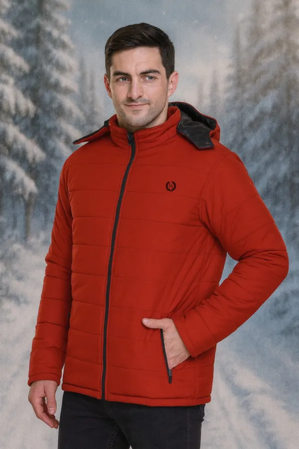 Rust_Polyester_Blend_Solid_Quilted_Plus_Size_Puffer_Jacket_with_Detachable_Hood_For_Men