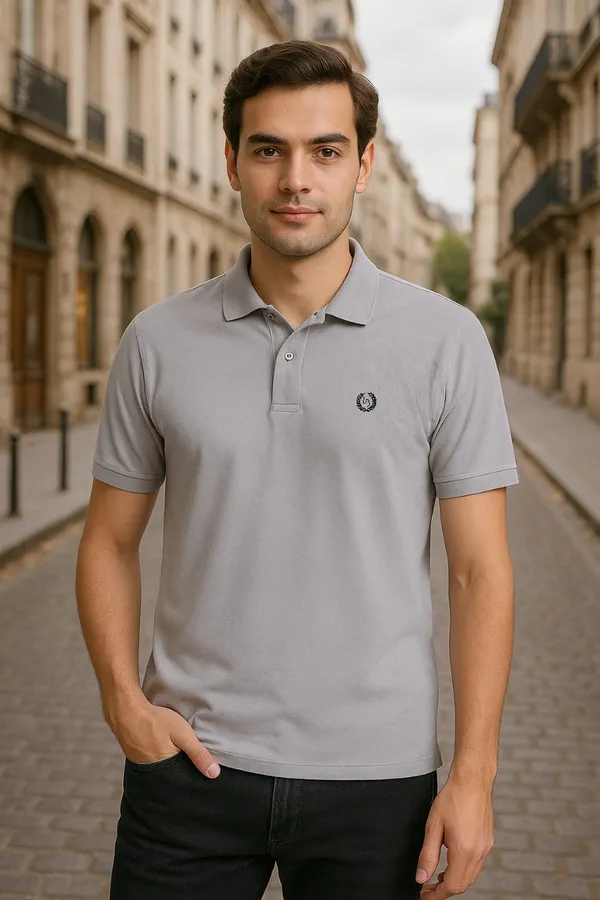Light_Grey_Polyester_Blend_Marsh_Polo_Collared_Solid_T-Shirt_For_Men