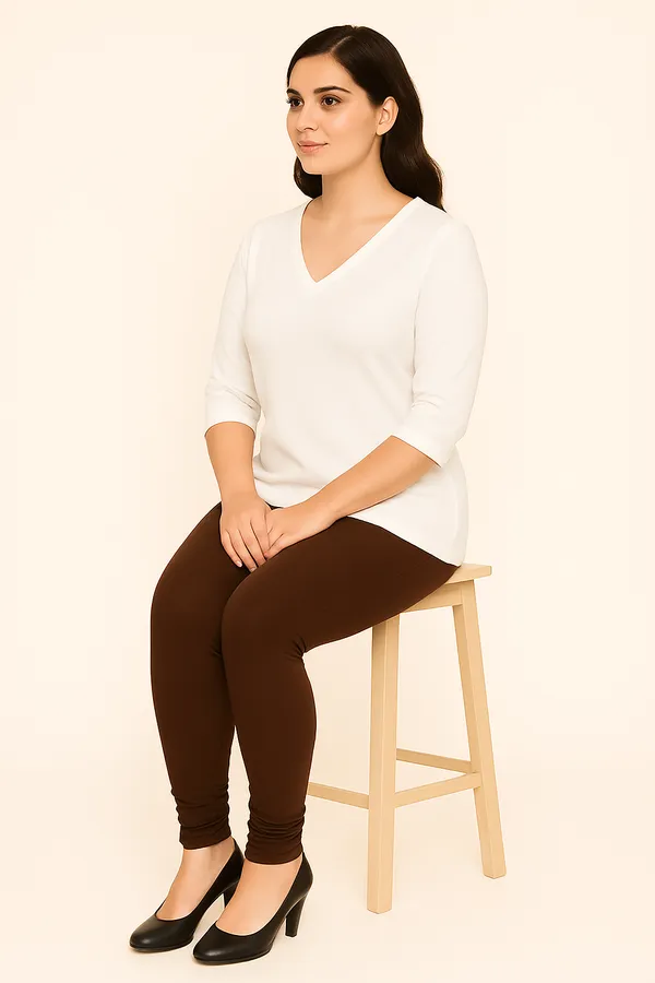 Coffee_Solid_Cotton_Lycra_Churidar_Leggings_For_Women_&_Girls