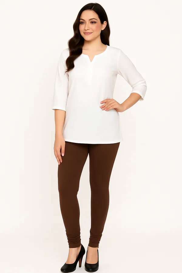 Coffee_Solid_Cotton_Lycra_Churidar_Leggings_For_Women_&_Girls