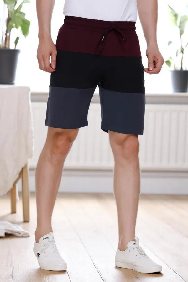 Polyester_Blend_Shorts_Striped_Dri_Fit_For_Men_(Black)