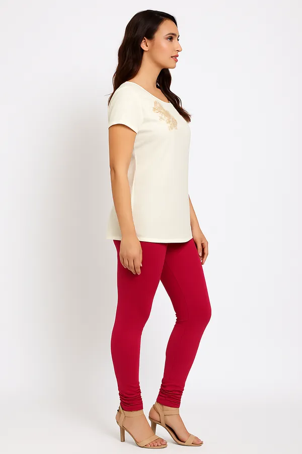 Fuchsia_Solid_Cotton_Lycra_Churidar_Leggings_For_Women_&_Girls