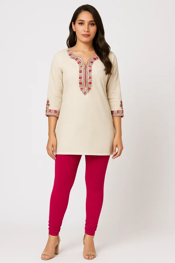 Fuchsia_Solid_Cotton_Lycra_Churidar_Leggings_For_Women_&_Girls