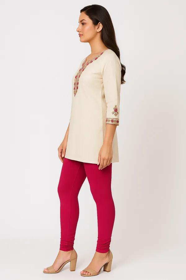 Fuchsia_Solid_Cotton_Lycra_Churidar_Leggings_For_Women_&_Girls