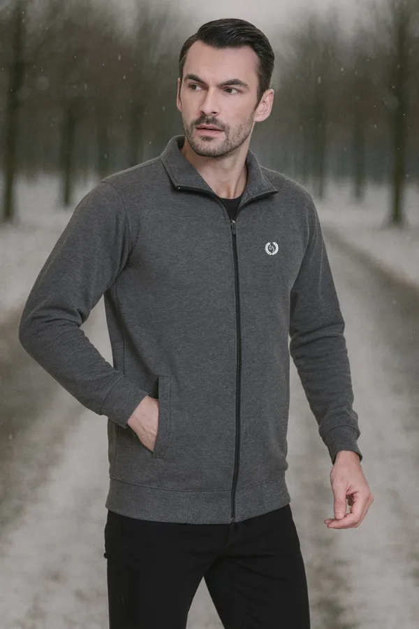 Mens_Solid_Dark_Grey_Cotton_Fleece_Zipper_Sweatshirt