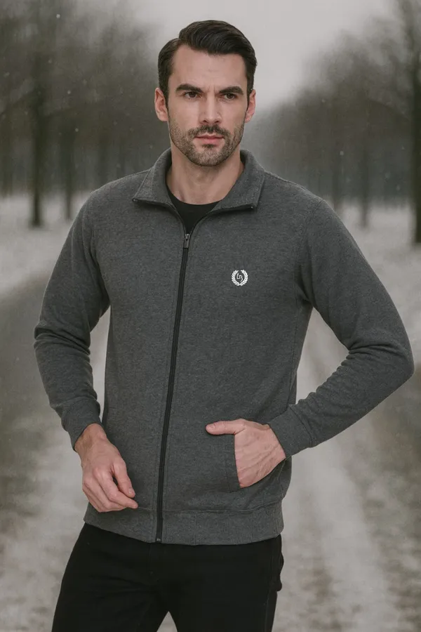 Mens_Solid_Dark_Grey_Cotton_Fleece_Zipper_Sweatshirt