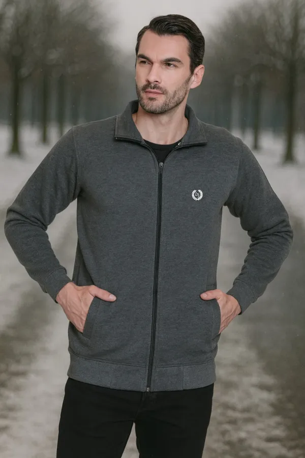 Mens_Solid_Dark_Grey_Cotton_Fleece_Zipper_Sweatshirt