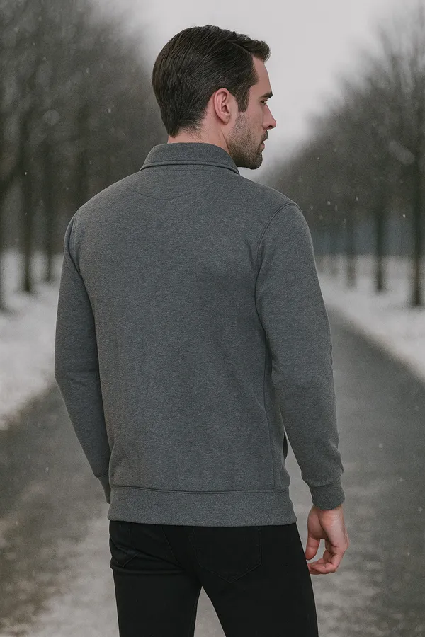 Mens_Solid_Dark_Grey_Cotton_Fleece_Zipper_Sweatshirt