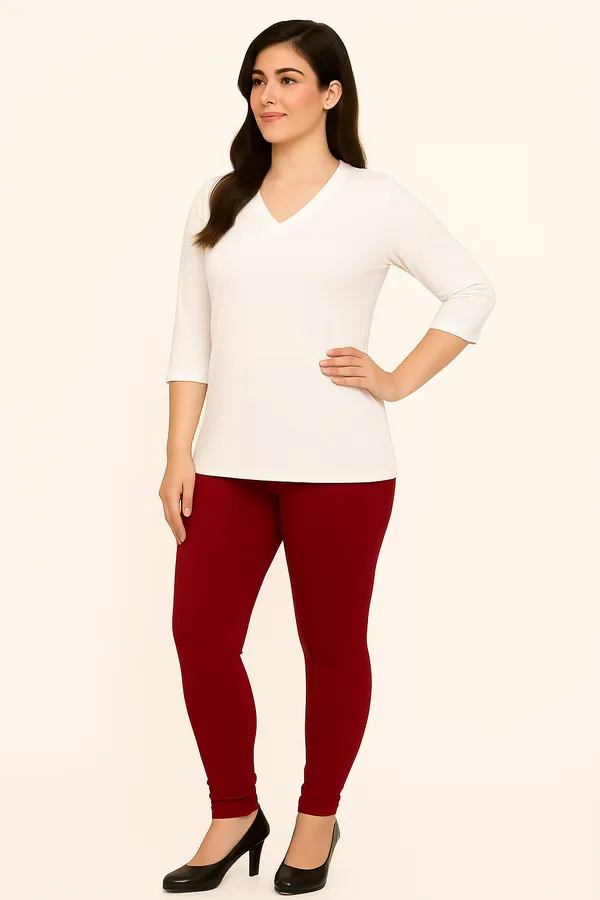 Maroon_Solid_Cotton_Lycra_Churidar_Leggings_For_Women_&_Girls