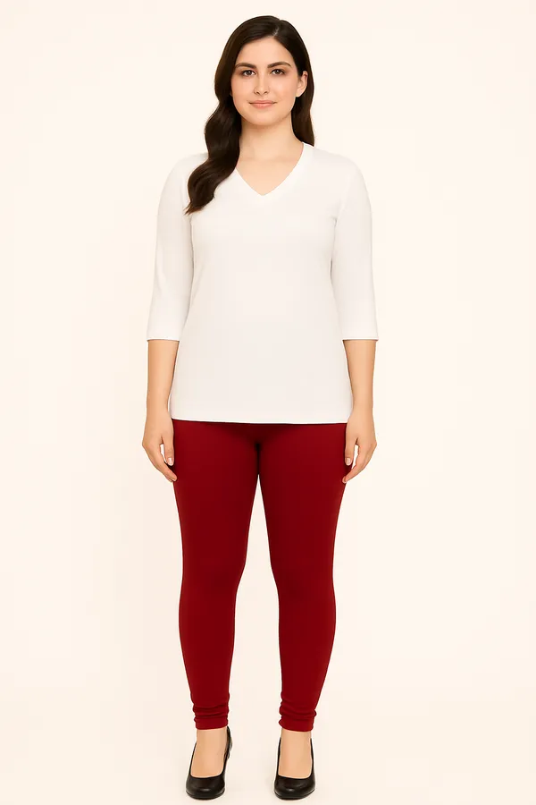 Maroon_Solid_Cotton_Lycra_Churidar_Leggings_For_Women_&_Girls