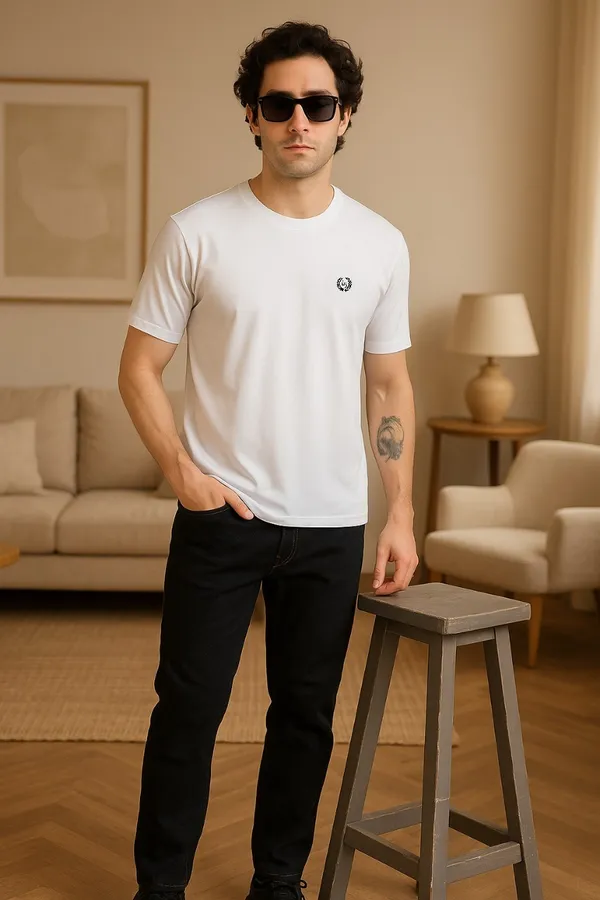 White_Polyester_Blend_Solid_Dri_Fit_Tshirt_For_Men