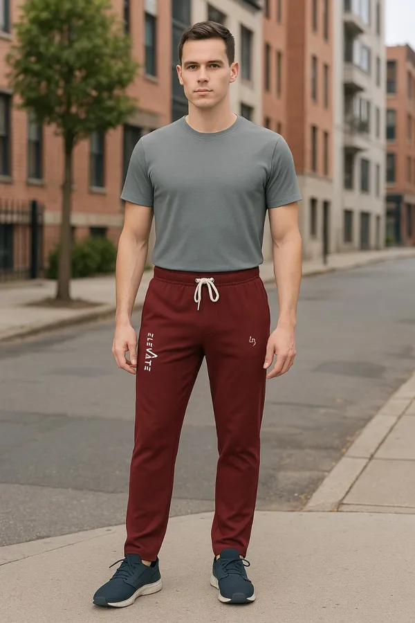 Solid_Maroon_Elevate_Dri_Fit_Track_Pant_with_4_Way_Stetch_For_Men