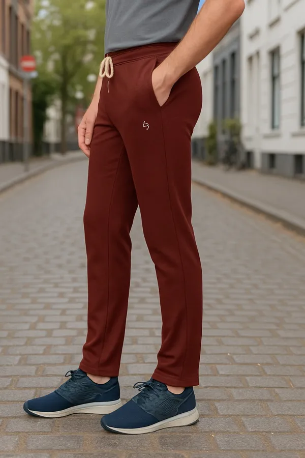 Solid_Maroon_Elevate_Dri_Fit_Track_Pant_with_4_Way_Stetch_For_Men
